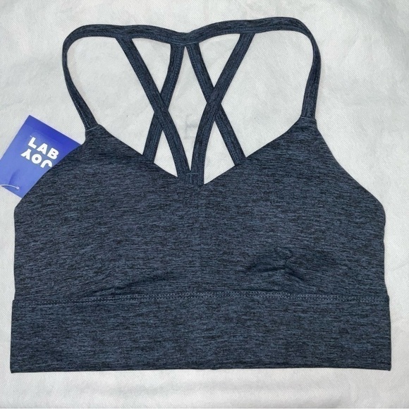 JoyLab Sports Bra. Gray Criss Cross Straps Sz.Small NWT - Picture 1 of 5